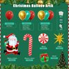 153Pcs Christmas Balloon Garland Arch Kit, Red Metallic Green Gold Balloon with Santa Claus Candy Cane Gift Box Star Explosion Foil Balloons for Xmas New Year Party Decorations Supplies