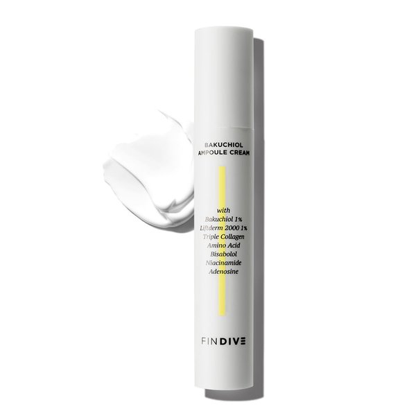 [FINDIVE OFFICIAL] Bakuchiol Ampoule Cream, 1% Bakuchiol, Plan-Based Retinal Alternative, 1% Liftderm, Triple Collagen, Amino Acid, Bisabolol, Bakuchiol Cream, Anti Wrinkle Cream, 1.01fl.oz