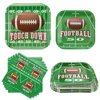 Hegbolke Paper Football Plate Set - 60 Pcs 9''/7'' Plates & Napkins for Game Day Party, Serves 20