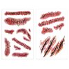 Halloween Temporary Tattoos 3D Body Face Realistic Fake Stitches Tattoo Sticker Waterproof for Chucky Costume Vampire Zombie Makeup Kids & Adults