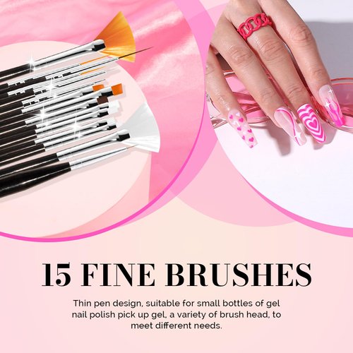 MelodySusie 31Pcs Nail Art Brushes Nail Art Tool Set,Nail Dotting Tools Striping Nail Art Brushes for Liner Brushes Nail Drawing Pen For Nail Design for Home and Salon Use