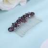 Teyglen Bridal Purple Rhinestone Hair Comb Crystal Bride Wedding Hair Comb Full Crystal Hair Piece Sparkly Rhinestone Headpiece Hair Accessories for Women Girl Party Prom