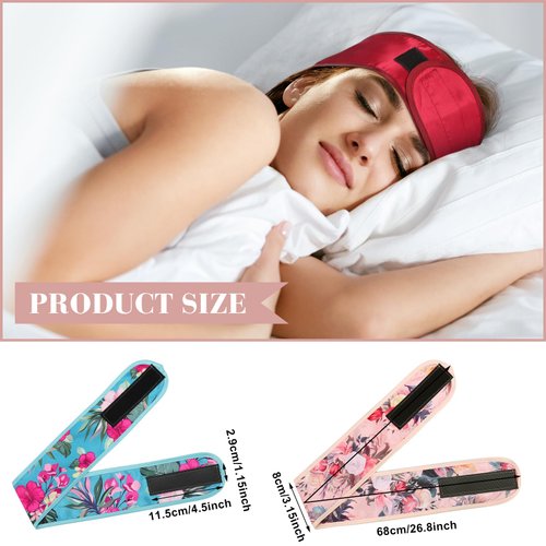 Eurzom 6 Pieces Satin Head Wrap Adjustable Hair Wraps for Sleeping Nonslip Satin Sleeper Hair Wrap Headbands for Women Night