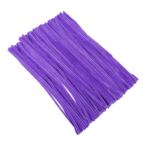 UUYYEO 200 Pcs Solid Color Pipe Cleaners Chenille Stems Fuzzy Sticks Craft Supplies DIY Art Craft Projects for Creative Handmade Purple