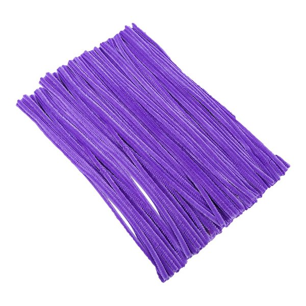 UUYYEO 200 Pcs Solid Color Pipe Cleaners Chenille Stems Fuzzy Sticks Craft Supplies DIY Art Craft Projects for Creative Handmade Purple