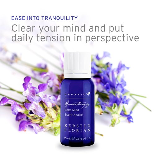 Kerstin Florian Organic Calm Mind Aromatherapy Oil, With Lavender, Peppermint and Cajeput (.5 fl oz)