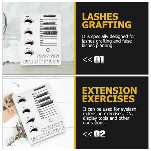 Beaupretty Eyelash Extensions Tray Acrylic Lash Pallet False Eyelashes Glue Pallet Holder Grafting Eye Lashes Extension Display Board for Salon Eyelash Extensions White