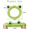 SuPoo Green Frog Eye Hair Wrap - Soft Microfiber Skincare Spa Headband for Women - Funny Design, Strong Water Absorbent, Perfect Size for Shower, Yoga, Face-washing, Makeup