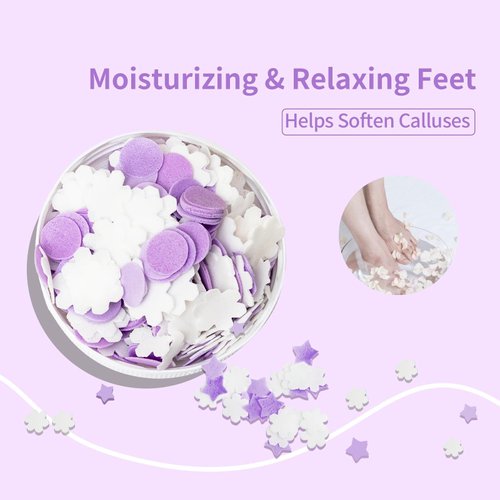 BPrettier Foot Soak Flower Soap Sheets Pedicure Foot Soaks for Softens Calluses Moisturizing Relaxing Feet Pedi Party, Birthdays, Sleepovers Use (Lavender)