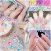 SONGJIE Aurora Mermaid Beads Nail Charms Jewelry 3D Bubble Beads Nail Accessories Crystal Beads Nail Gems Nail Art Decoration Acrylic Nails Flatback Rhinestones for Nails DIY Nail Supplies