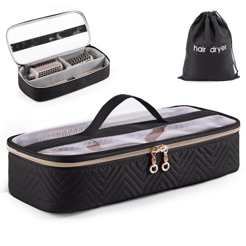 Hair Tools Travel Case with Black Hair Dryer Bag, Hair Tools Travel Carrying Case for Shark FlexStyle/SmoothStyle - Hair Dryer Case Flat Curling Iron Travel Organizer