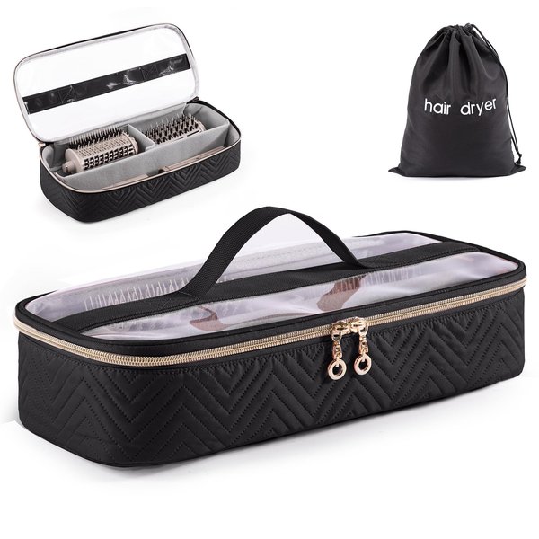 Hair Tools Travel Case with Black Hair Dryer Bag, Hair Tools Travel Carrying Case for Shark FlexStyle/SmoothStyle - Hair Dryer Case Flat Curling Iron Travel Organizer