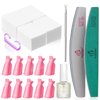 Beetles Gel Polish Remover Kit - Gel Nail Polish Remover with 450 Pcs Lint Free Nail Wipes/10 Pcs Gel Polish Remover Clips/Cuticle Oil/Cuticle Pusher/Nail File for Fingernail and Toenail