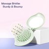 Arthaxi Hair Brush with Mirror, Compact Mirror and Mini Hair Brush Set, Folding Hairbrush for Women, Gifts for Women, Green