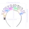 Acenail Light Up Happy Birthday Headband LED Birthday Crown Glowing Birthday Hair Hoop Birthday Party Props Decorations Birthday Gifts Birthday Hair Accessories for Adult Kids (B)