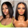 6x6 Bob Wig Human Hair (14 Inch) Straight 6x6 Bob Closure Wigs Human Hair Brazilian Glueless Wigs Human Hair Straight Short Bob Wigs for Black Women Pre Plucked with Baby Hair 150% Density