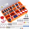 PLUSINNO Fishing Accessories Kit, 263pcs Fishing Tackle Kit with Tackle Box Including Weights Sinkers, Jig Hooks, Beads, Swivel Snap, Bobbers Float, Saltwater Freshwater Fishing Gear