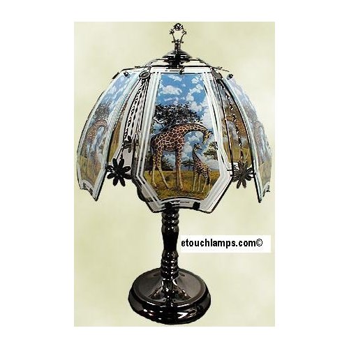 Giraffe Touch Lamp with Pewter Base