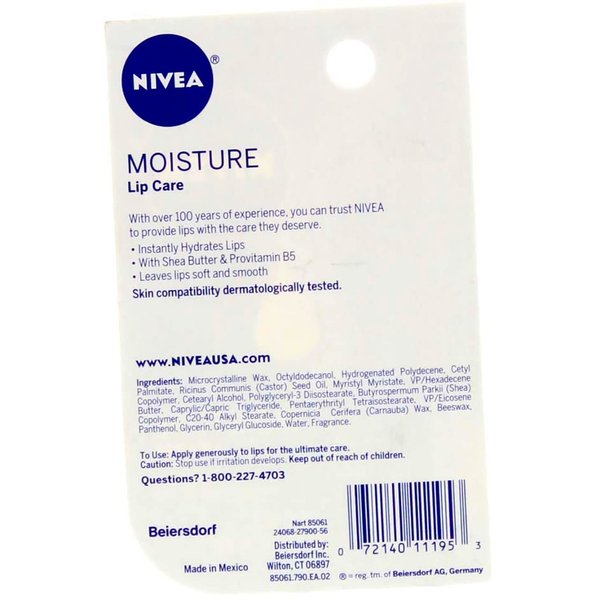 NIVEA A Kiss of Moisture Essential Lip Care 0.17 oz (Pack of 4)