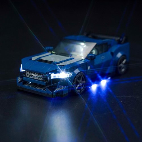 Hilighting Upgraded Led Light Kit for Lego Speed Champions Ford Mustang Dark Horse Sports Car Building Set, Compatible with Lego 76920 (Model Not Included)