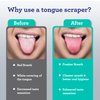 GuruNanda Stainless Steel Tongue Scraper (Pack of 2), Fight Bad Breath, Medical Grade 100% Stainless Steel Tongue Cleaner, Tongue Scraper For Adults and Kids, Great For Oral Care, Travel Friendly