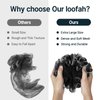 AmazerBath Loofah Sponge, Shower Loofah for Men and Women - Body Scrubber Loofa Set of 3 Classic Black & White Edge, Bath Sponge 60g/PCS