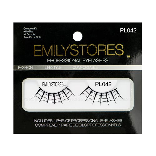 EMILYSTORES Spider Web Lashes for Halloween Ghost Yzma Dracula Vampire Costume Masquerade Fancy Fashion Party Look Black Paper False Eyelashes 1 Pairs