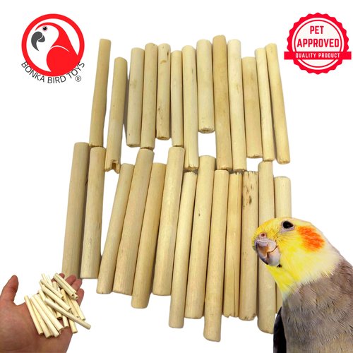Bonka Bird Toys 2943 PK24 2" Natural Jute Sticks Foot Talon Craft Part Bird Toys Conure Quaker Cockatiel and Similar