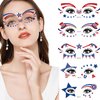 10 Sheets 4th of July Face Tattoo Stickers for Kids Adults Independence Day Temporary Tattoo Red White Blue USA Flag Star Hat Heart Patriotic Party Supplies Fake Tattoos for Eye Makeup Face Decor