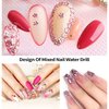 Nail Art Rhinestones Nail Gemstones, 810Pcs Mix Shaped Flatback Crystals Diamonds,with Tweezers and Picking Rhinestones Pen,for DIY Craft Makeup Dressup Manicure Decoration Clothes Shoes(Pink)