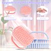 DUAIU Hair Oil Applicator with 2PCS Hair Scalp Massager, Silicone Root Comb Applicator Bottle and Silicone Shampoo Brush Set, Scalp Scrubber Hair Oil Bottle for Hair Dye and Hair Care