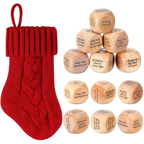 Hollowfly 12 Pcs Christmas Game Dice Gifts for Family Party Christmas Party Stocking Stuffers Gif...
