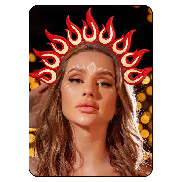 Catery Flame Headband Halloween Flame Fire Headbands Flame Crown Headdress Goddess Halo Crown Headpiece Party Costume Festival Hair Accessories for Women and Girls
