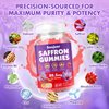 Saffron Gummies for Adult Kids - with Saffron 88.5mg, Vitamins D3 & B6, Magnesium, Zinc, Ashwagandha, L - Theanine, St. John's Wort - Supports Mood & Focus, Vegan, Raspberry Flavor, 60 Gummies