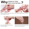 DANNI & TONI Semi Cured Gel Nail Strips Classic French (Crystal Frost) Sheer French Gel Nail Stickers with White Tips Glossy Nail Polish Wraps 28 Stickers