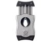 Colibri Premium SV-Cut 2 in 1 Cigar Cutter - Ergonomic Stainless Steel V-Cut and Straight Cut Style Spring-Loaded Blade, Ideal for up to 60+ Ring Gauge - Gift for Cigar Enthusiasts (Black)