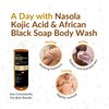 Nasola Kojic Acid African Black Soap Body Wash Authentic with Vitamin C, Shea Butter, Collagen, Niacinamide, Hyaluronic Acid, and Vitamin E - 11.83 Fl Oz