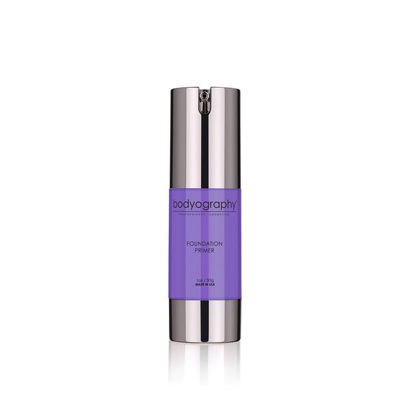 BODYOGRAPHY - Foundation Primer (Purple): Flawless Anti-Aging Salon Makeup Primer w/Vitamin E, A, Jojoba, Grapeseed Oil | Control Shine | Gluten-Free, Cruelty-Free, 1 oz.