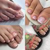 AddFavor 120pcs Nude Press on Toenails, French Press ons Toe Nails Short Square Full Cover Glossy Acrylic False Toes Nail Tips for Women Girls Foot Manicure