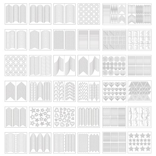eBoot 1275 Pieces 49 Designs Nail Art Stencils French Tip Guides Stickers Form Fringe Guides Viny...