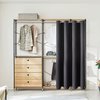 ChrisDowa Blackout Curtains for Doorways and Closets, Thermal Insulated Temporary Room Dividers (1 Panel, Dark Grey, 34 x 80 Inch)