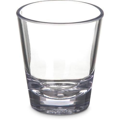 Carlisle FoodService Products Alibi Round Glass Clear Glass for Restaurants, Catering, Kitchens, Plastic, 1.8 Ounces, Clear