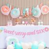 Sursurprise Sweet Sassy and Six Birthday Decorations, Sweet Sassy and Six Banner, Donut Ice Cream Candy Sweet 6th Birthday Party Supplies for Girls