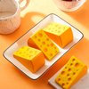 Chivao 4 Pcs Cheese Stress Toy Yellow Fake Cheese Anxiety Relieve Cheese Toy Release Stress Block of Cheese Toy Elastic Foam Cheese Block Gifts for Christmas