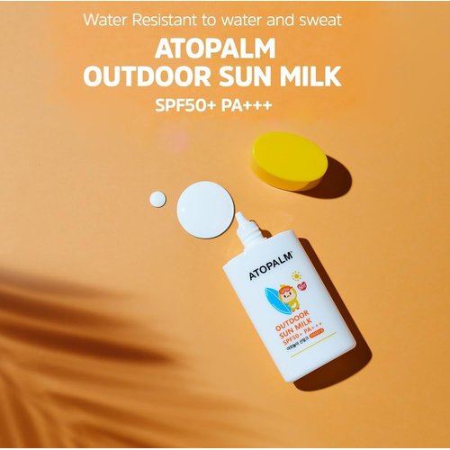 ATOPALM Outdoor Sun Milk SPF50+ PA+++ 55g, Waterproof Baby Kids adult, MLE Korean Mineral Sunscreen