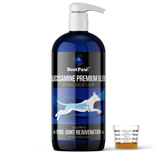 Best Paw Nutrition - Bacon Flavor Liquid Glucosamine for Dogs & Cats - Joint Supplement for Hip & Joint Pain Relief Pets Love - 32oz