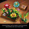 CUBIMANA 9 Succulents Plants Building Set, 951 PCS Flowers Botanical Collection Bonsai Artificial Plant Set Building Blocks Toy for Home House Decor Birthday Housewarming Gift for Adults Women Kids 8+