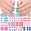 DANNEASY 16 Sheets Ombre Nail Polish Stickers Full Nail Wraps Stick on Nail Polish Strips Gel Nail Strips Self Adhesive Fingernail Sticker Nails for Women with Nail File, Cuticle Stick
