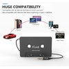 Elook Car Cassette Aux Adapter, 3.5mm Universal Audio Cable Tape Adapter for Car, Phone, MP3 ect. Black