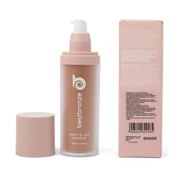 Best Bronze Bombshell Body and Leg Makeup, 3.4 Fl. Oz. (NW49 Dark) - Full Coverage Foundation and Concealer Makeup to Cover Scars, Bruises, Tattoos, Vitiligo, And More